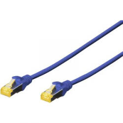 ASSMANN RJ45 Hálózat Csatlakozókábel CAT 6A S/FTP 3.00 m Kék Halogénmentes, sodort érpár, Védővel, Lángálló Digitus