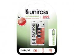 Uniross AA/ceruza 1, 2V 2500mAh Ni-MH HYBRIO akkumulátor 2 db/bliszter (UH2AA2500) (UH2AA2500) - aqua