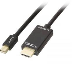 Lindy Kijelző csatlakozó / HDMI Csatlakozókábel [1x Mini DisplayPort dugó - 1x HDMI dugó] 1.00 m Fekete