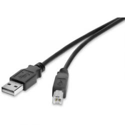 Renkforce USB 2.0 csatlakozókábel, 1x USB 2.0 dugó A - 1x USB 2.0 dugó B, 0, 3 m, fekete, aranyozott, renkforce - aqua