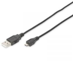 ASSMANN USB 2.0 Csatlakozókábel [1x USB 2.0 dugó, A típus - 1x USB 2.0 dugó, mikro B típus] 1.80 m Fekete Kerek, Kettős árnyékolás (DB-300127-018-S)