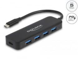 Delock USB Type-C Hub 4 Port USB 3.2 Gen 1 Power Delivery-vel 85Watt (64170) (64170)