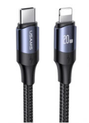 USAMS SJ521USB01 Type-C - Lightning textil borítású PD gyorstöltő kábel 120cm