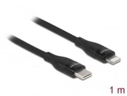 Delock USB Type-C - Lightning adat- és töltőkábel 1m fekete (86637)