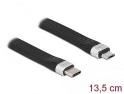Delock 86793 USB Type-C - USB Micro-B lapos kábel 13, 5cm fekete