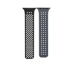 Phoner Spike Apple Watch szilikon szíj 49/45/44/42mm fekete/szürke (72566) (PH72566)