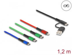 Delock 4 az 1- ben USB töltő kábel 1, 2m színes (87035) (87035)