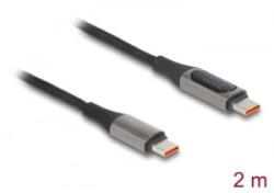 Delock USB-C kábel tápmérővel PD 3.0 100 W 2 m (86809)