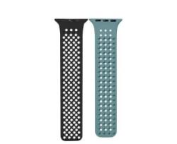 Phoner Spike Apple Watch szilikon szíj 38/40/41mm fekete/zöld (72544) (PH72544)