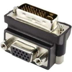 Renkforce DVI - VGA átalakító adapter, 1x DVI dugó 24+5 pól. - 1x VGA aljzat 90°, fekete, Renkforce - aqua