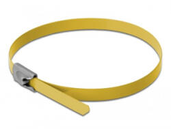 Delock rozsdamentes acél kábelkötegelő 200x4, 6mm sárga 10db (18785) (18785)