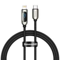 Baseus USB-C - Lightning kábel kijelzővel 1m fekete (CATLSK-01) (CATLSK-01)