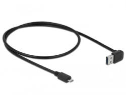 Delock EASY-USB 2.0 Type-A apa (elforgatott csatlakozó) > USB 2.0 Type Micro-B apa kábel 0, 5m fekete (85203) (85203)