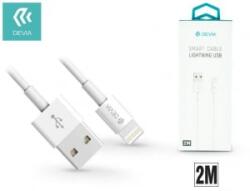 DEVIA Apple Iphone Lightning USB adat- és töltőkábel 2m fehér