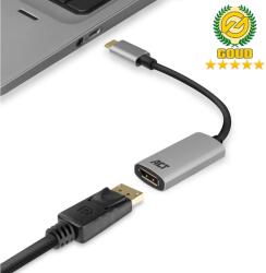 Act Connectivity USB 3.0 Type C DisplayPort 1.2/1.2a Átalakító Szürke 15cm AC7030 (AC7030)