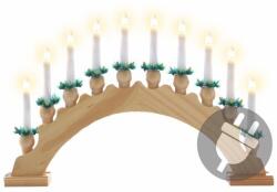 Nexos Gyertyatartó 10 LED 47 x 31 x 5 cm fa meleg fehér (XI11707)