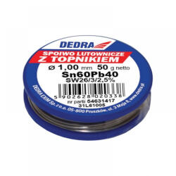 Dedra 31L61005 Forrasztó cin folyasztószerrel 1, 0 mm 50 g (31L61005)