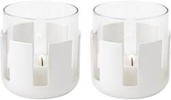 Stelton Свещник за чаена свещ LUNA 7 см, мек бял, неръждаема стомана / стъкло, Stelton (SN411)