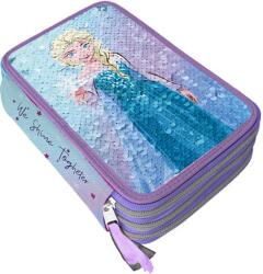 Disney Penar școlar Disney - Frozen, cu 3 fermoare și paiete (FR0831) Penar