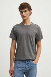 G-Star Raw tricou din bumbac barbati, culoarea gri, neted 99KK-TSM03B_90E