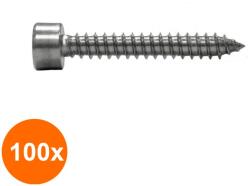 Schaefer-Peters Set 100 x Surub Pentru Tabla Cap Cilindric Inbus Inox A2-6.3 X 42 (COR-100xX00156342S)