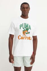 PUMA pamut póló PUMA X CARROTS Graphic Tee fehér, férfi, nyomott mintás, 627443 - fehér S