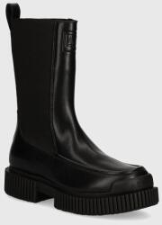 Armani Exchange bőr bokacsizma fekete, női, platformos, XDN033 XV875 00002 - fekete Női 36