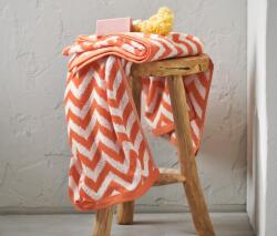 Tchibo 2 jacquard törölköző, narancsszínű 2x narancsszínű-fehér cakkos