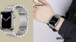 hoco Grand Three fém szíj Apple Watch-hoz 42/44/45/49mm WA10 - Ezüst (WA1042-0S) - wlshop