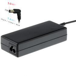 Akyga AC adapter Dell, HP notebookhoz 19V 4, 74A (90W) - 7, 4x5, 0 mm + pin [AK-ND-04]