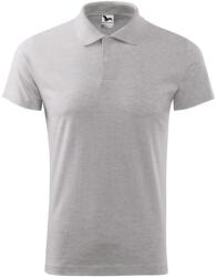 MALFINI Tricou polo bărbați Single J. - Gri deschis prespălat | M (2020314)