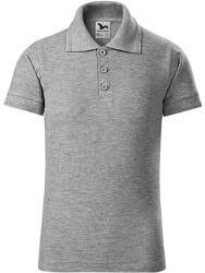 MALFINI Gyerek galléros póló Pique Polo - Sötétszürke melírozott | 134 cm (8 éves) (2221210)