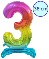 GoDan S. A Fólia lufi, 3, talpas, szivárványos, 38 cm