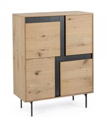 Bizzotto Comoda 4 usi mdf natur negru Stanwood 90x40x120 cm (0747103) Comoda