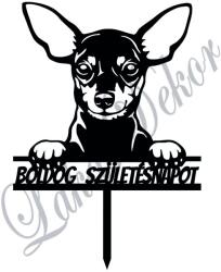 Törpe Pinscher Születésnapi Tortadísz