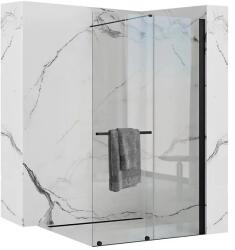 Rea Paravan de dus tip Walk-in Rea Cortis cu parte culisanta 120x200 cm profil negru (REA-K8880)