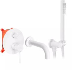 Rea Baterie cada - dus incastrata Rea Lungo alb mat cu set de dus si corp ingropat (REA-B6440)