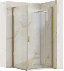 Rea Cabina de dus patrata Rea Hugo cu usa batanta 90x90 cm auriu periat (KPL-K8413)