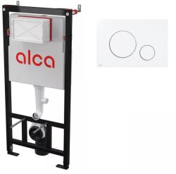 Alcadrain Set rezervor wc incastrat AM101 1120 cu clapeta de actionare M670 alb lucios (AM101/1120 + M670)