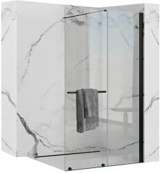 Rea Paravan de dus tip Walk-in Rea Cortis cu parte culisanta 100x200 cm profil negru (REA-K7740)