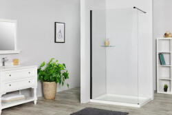 Sanoterm Paravan de dus tip Walk-in 120 200 cm 8 mm profil negru mat (Negru 120x200)