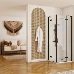 Rea Cabina de dus patrata Rea Hugo cu 2 usi batante 80x80 cm negru (REA-K6600)