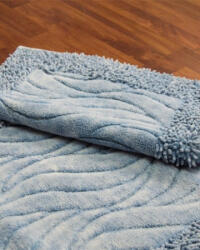 Set Baie Set 2 Covorase Baie, Rombs 14 Albastru, Covor 100% Bumbac, Dimensiunea 60x100 cm (8680926253036) Covor baie