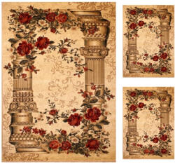 LOTOS Set 3 Covoare Lotos 532 Coloane, Crem Bej: 2 buc. 80x200 cm, 1 buc. 200x300 cm (PACHET2-532-100) Covor