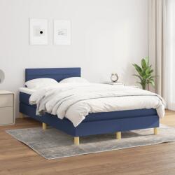 vidaXL Pat box spring cu saltea, albastru, 120x200 cm, textil (3140687)