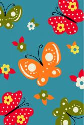 Kolibri Covor Pentru Copii, Kolibri Fluturi, 11206-140, Albastru, Diverse Dimensiuni, 2200 gr mp (2211698619902) Covor