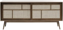 Unique Furniture Тъмнокафяв нисък скрин от декор от дъб с плъзгащи се врати 180x80 cm Barrali - Unique Furniture (46712931)