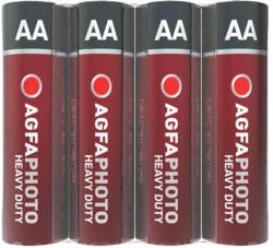 AgfaPhoto Elem, AA, 4 db, féltartós (szén-cink), zsugor, AGFAPHOTO Heavy Duty (AGHDAA4) (AGHDAA4)