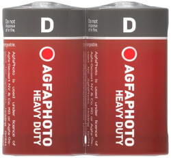 AgfaPhoto Elem, D góliát, 2 db, féltartós (szén-cink), zsugor, AGFAPHOTO Heavy Duty (AGHDD2) (AGHDD2)