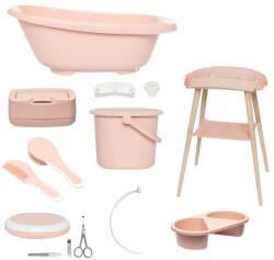 bébé-jou Sense plus 8 részes babakád digitális hőmérővel és kádállvány fürdető szett pale pink b428909